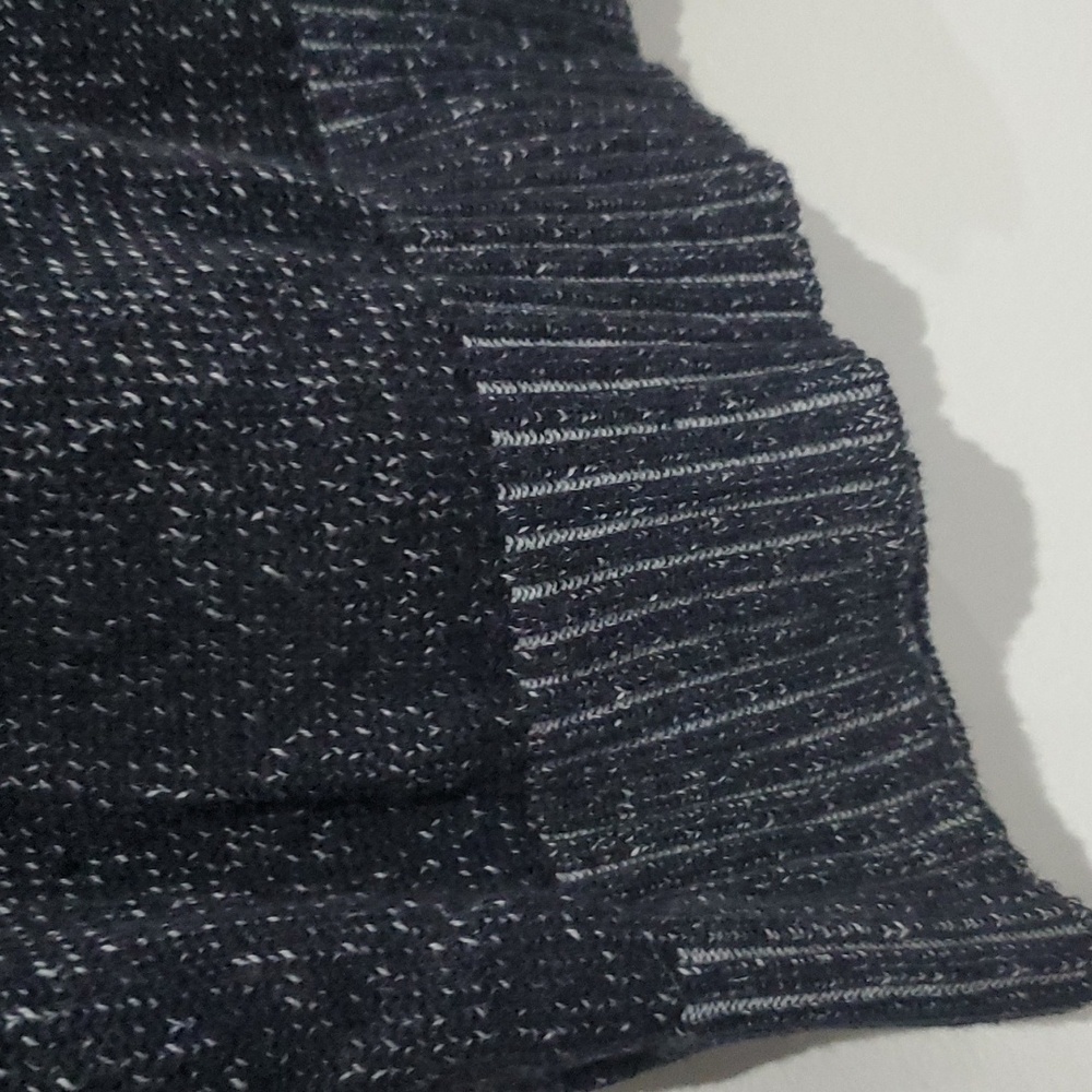 Soft Cotton 3/4 zip Navy/dark gray Ribbed Sweater size L - Picture 3 of 9